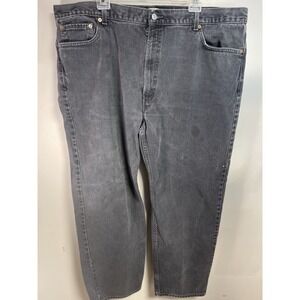 Vintage Levis 505 Jeans Mens 46x32 Black Regular Fit Straight Leg Faded *flaw